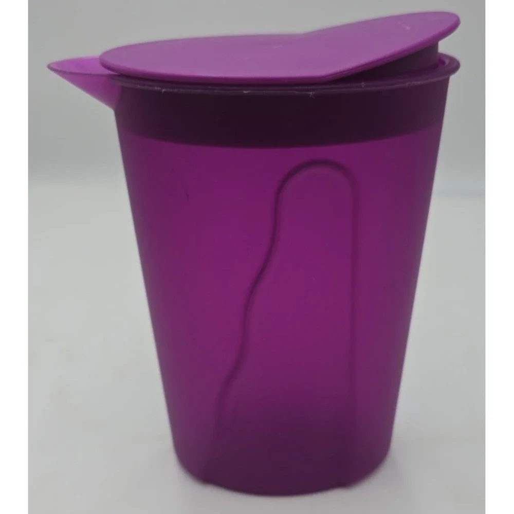 Vtg Tupperware Impressions Pitcher Purple Flip Lid Retro Kitchen Decor MCM 1L